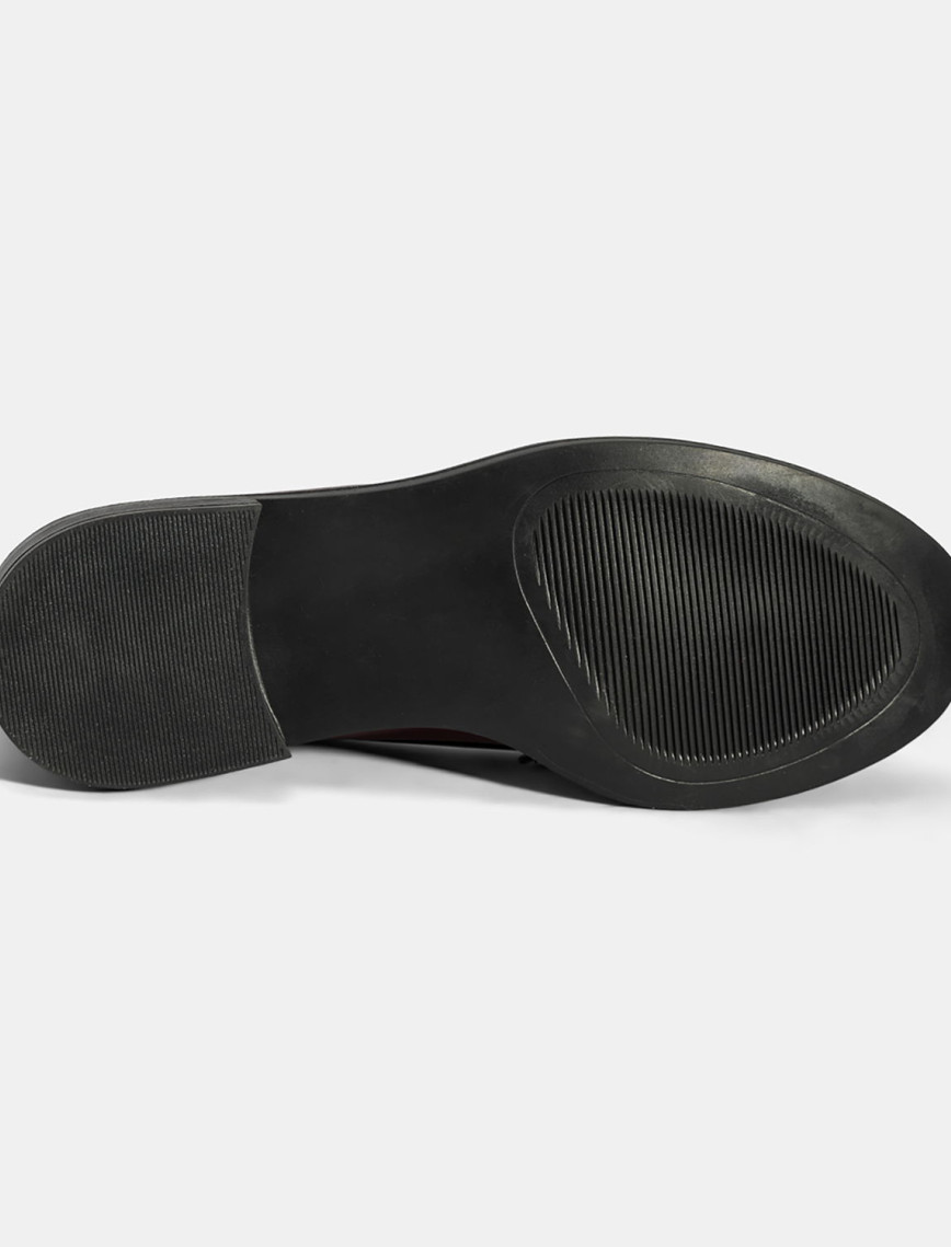 Kadın Bordo Metal Aksesuarlı Loafer Kadın Bordo Metal Aksesuarlı Loafer