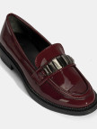Kadın Bordo Metal Aksesuarlı Loafer Kadın Bordo Metal Aksesuarlı Loafer