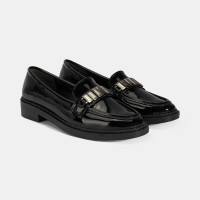 Kadın Siyah Metal Aksesuarlı Loafer Kadın Siyah Metal Aksesuarlı Loafer