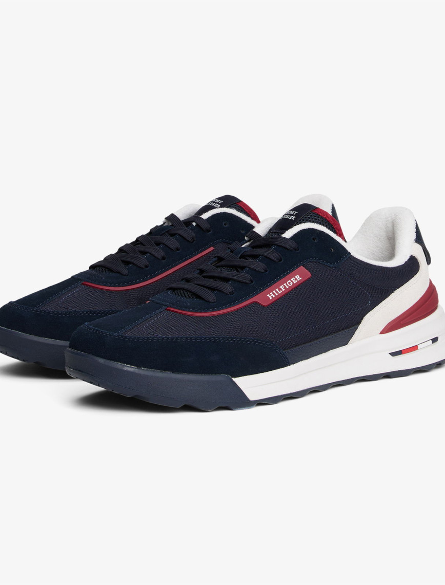 Tommy Hilfiger Retro Runner Mix Erkek Mavi Sneaker Tommy Hilfiger Retro Runner Mix Erkek Mavi Sneaker