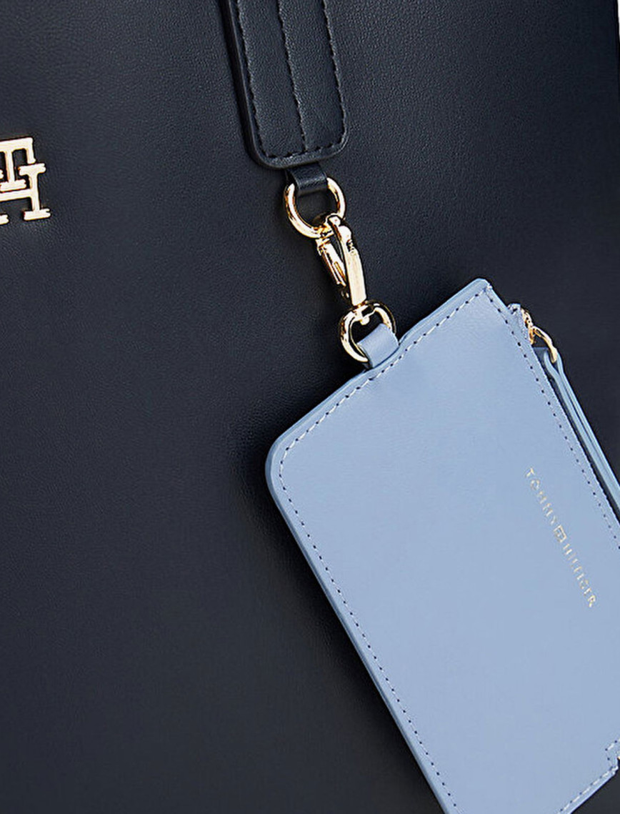 Tommy Hilfiger İcon Satchel Kadın Mavi El Çantası Tommy Hilfiger İcon Satchel Kadın Mavi El Çantası