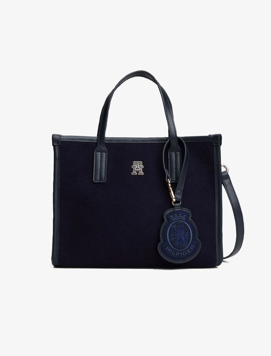 Tommy Hilfiger City Small Tote Melton Kadın Mavi El Çantası Tommy Hilfiger City Small Tote Melton Kadın Mavi El Çantası