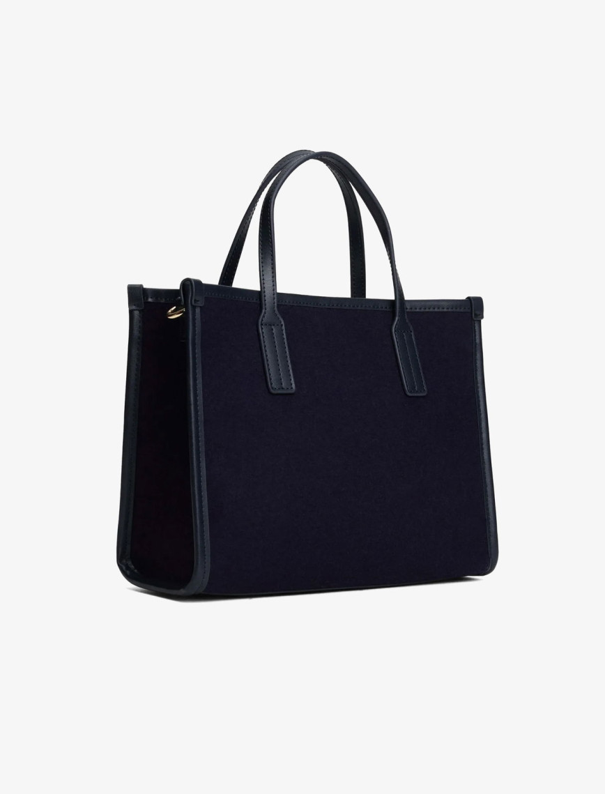 Tommy Hilfiger City Small Tote Melton Kadın Mavi El Çantası Tommy Hilfiger City Small Tote Melton Kadın Mavi El Çantası