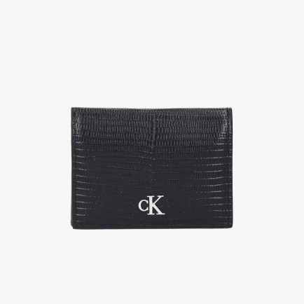 Calvin Klein Lizard Embossed Leather Kadın Siyah Kartlık