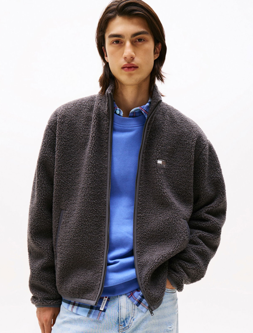 Tommy Jeans Relax Badge Erkek Gri Fermuarlı Sweatshirt Tommy Jeans Relax Badge Erkek Gri Fermuarlı Sweatshirt