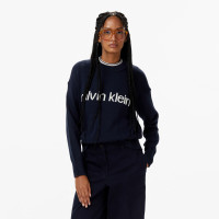 Calvin Klein Cotton Graphic Pullover Kadın Mavi Triko Calvin Klein Cotton Graphic Pullover Kadın Mavi Triko