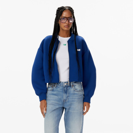 Calvin Klein Oversized Scuba Zip Bomber Kadın Mavi Mont Calvin Klein Oversized Scuba Zip Bomber Kadın Mavi Mont