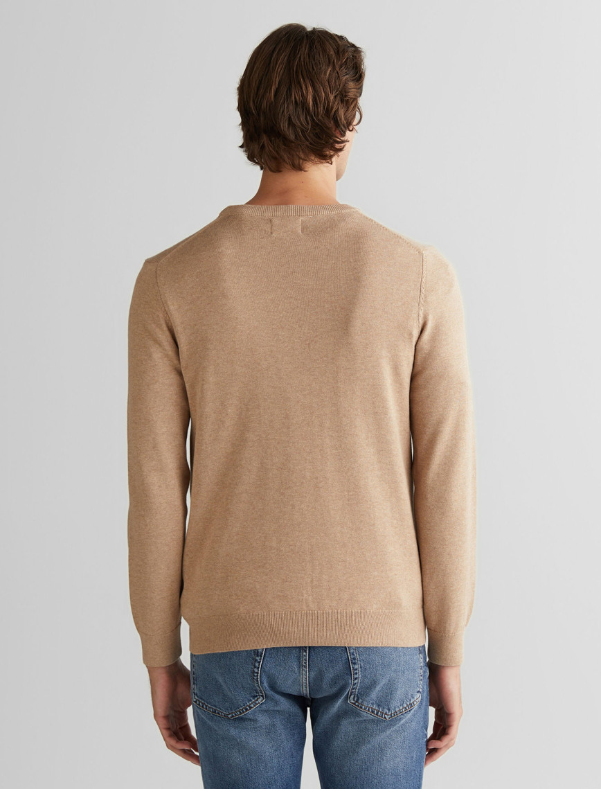 GANT Erkek Bej Regular Fit Bisiklet Yaka Kazak GANT Erkek Bej Regular Fit Bisiklet Yaka Kazak