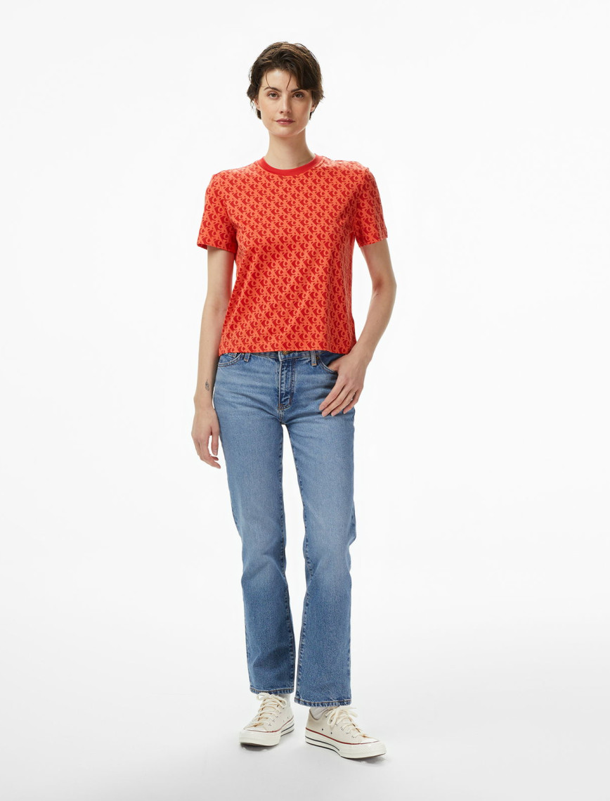 Calvin Klein Classic Kadın Kırmızı T-Shirt