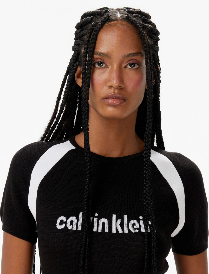 Calvin Klein Liquid Shine Sculpt Top Kadın Siyah Triko Calvin Klein Liquid Shine Sculpt Top Kadın Siyah Triko