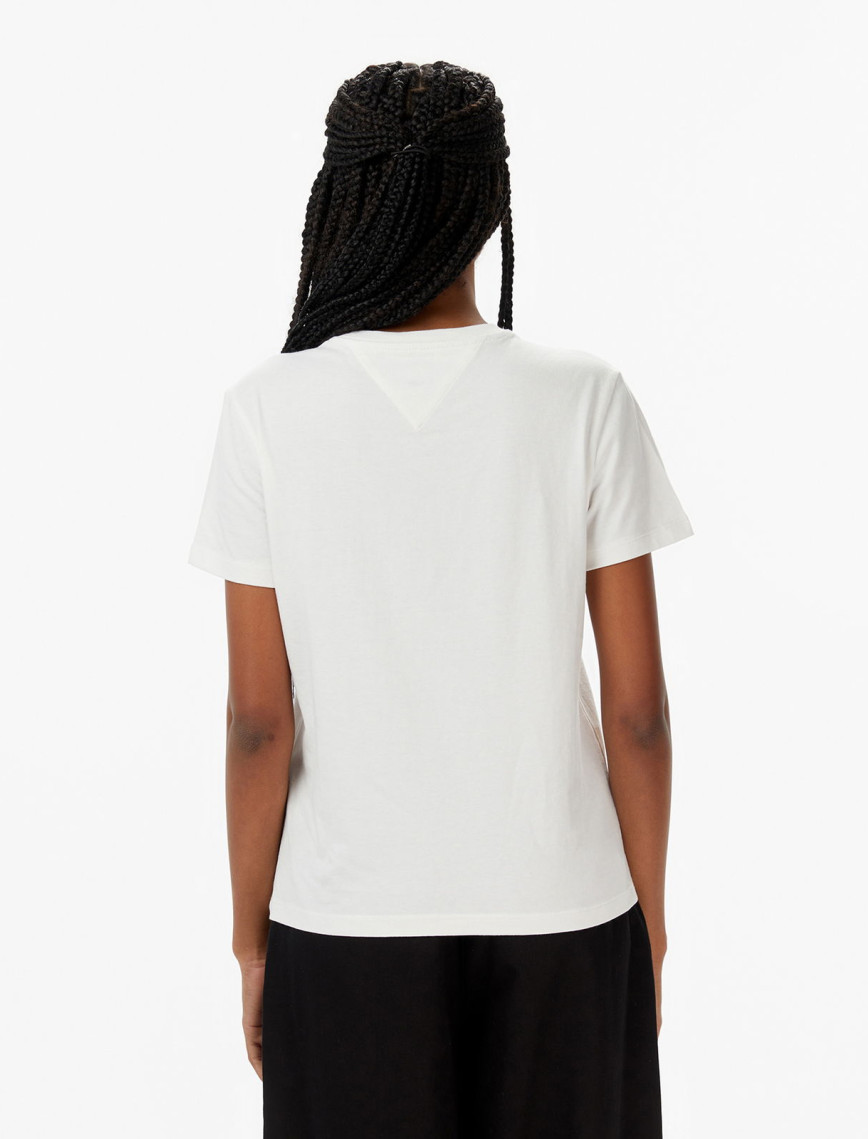 Tommy Jeans Regular Varsity Kadın Beyaz T-Shirt Tommy Jeans Regular Varsity Kadın Beyaz T-Shirt