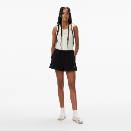 Calvin Klein A French Terry Badge Logo Kadın Siyah Şort Calvin Klein A French Terry Badge Logo Kadın Siyah Şort