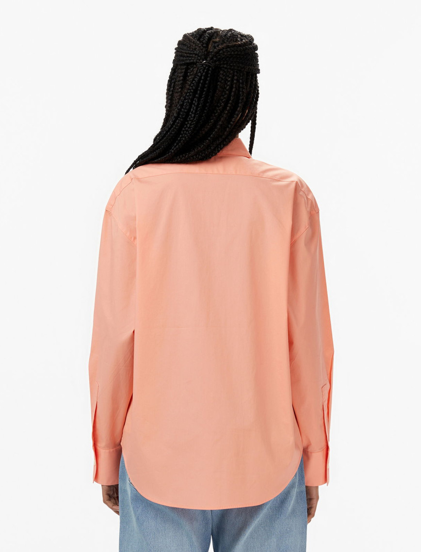 Calvin Klein Stretch Poplin Relaxed Kadın Turuncu Gömlek Calvin Klein Stretch Poplin Relaxed Kadın Turuncu Gömlek