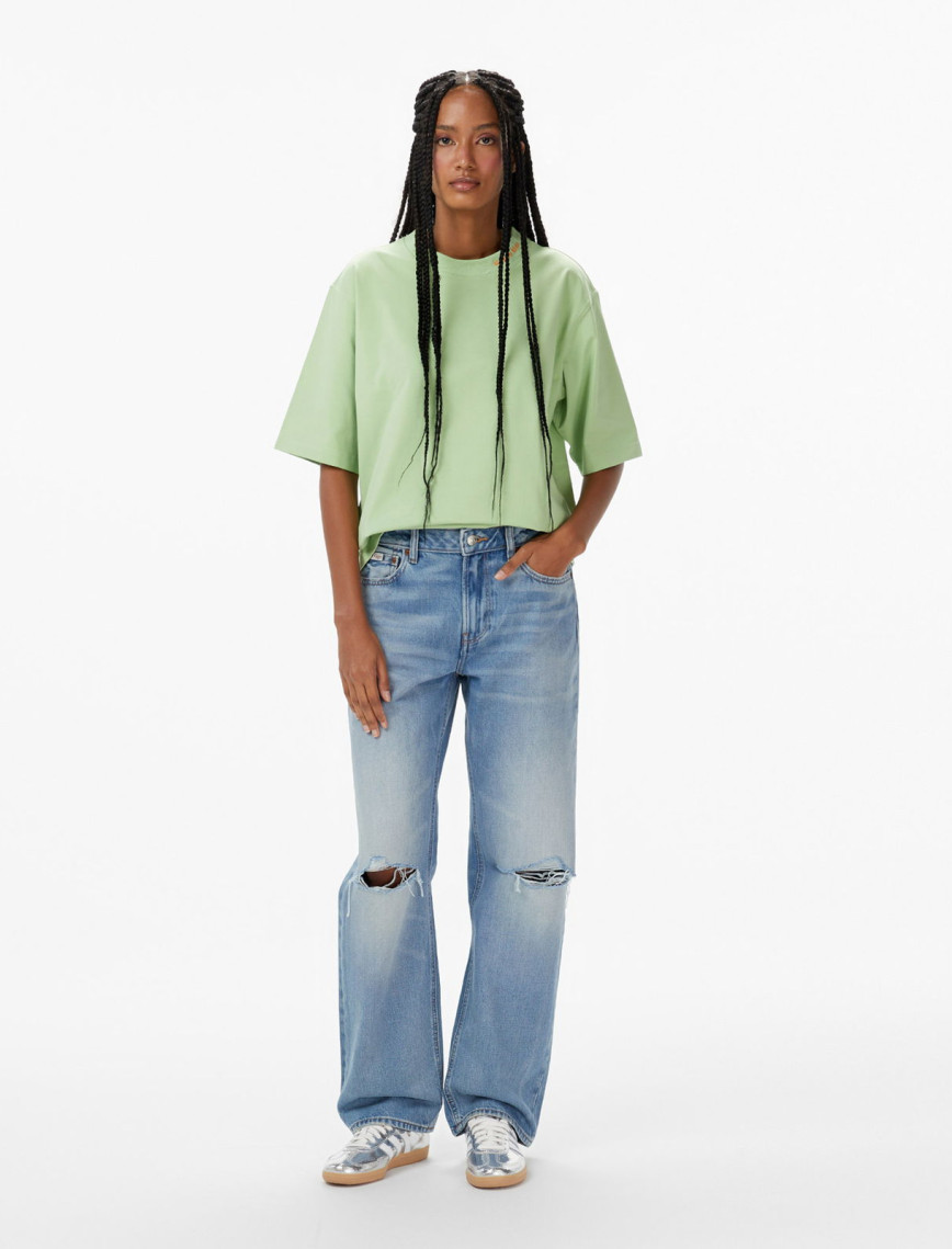 Calvin Klein Cooling Jersey Relaxed Kadın Yeşil T-Shirt Calvin Klein Cooling Jersey Relaxed Kadın Yeşil T-Shirt