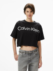Calvin Klein Boxy Logo Graphic Kadın Sarı T-Shirt