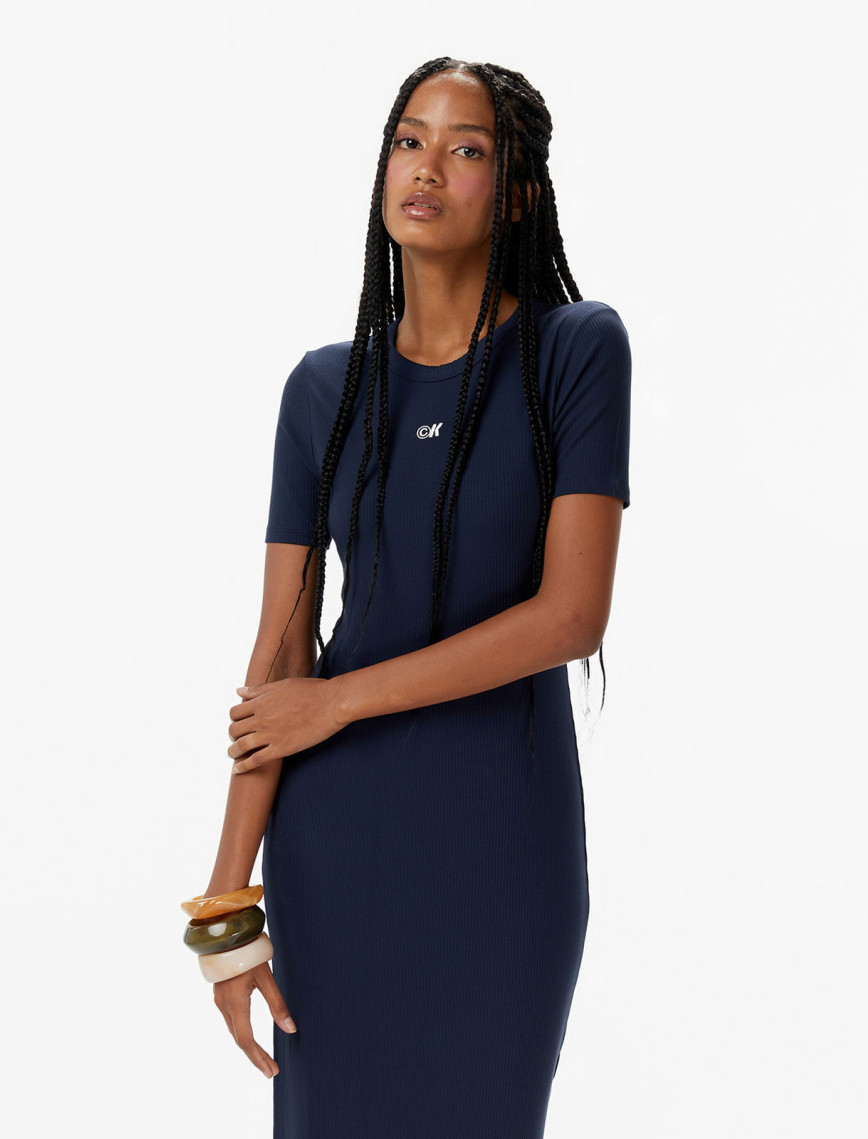 Calvin Klein Modal Kadın Mavi Elbise Calvin Klein Modal Kadın Mavi Elbise