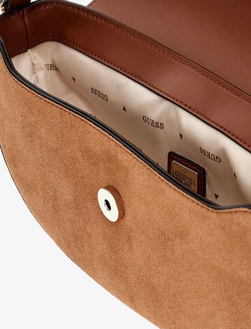 Guess Access Deri Kadın Kahverengi Omuz Çantası Guess Access Deri Kadın Kahverengi Omuz Çantası