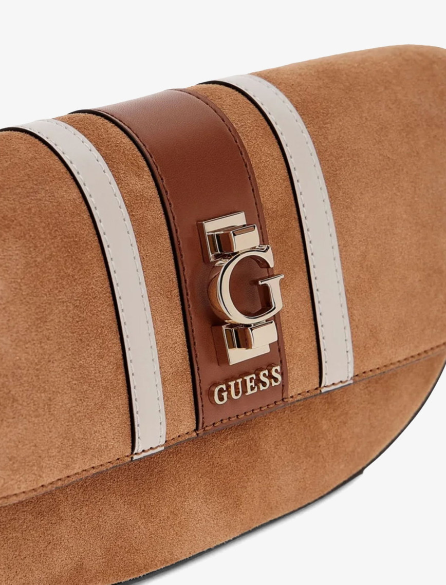 Guess Access Deri Kadın Kahverengi Omuz Çantası Guess Access Deri Kadın Kahverengi Omuz Çantası