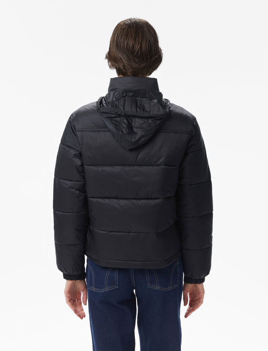 Tommy Jeans Hood Essentials Kadın Siyah Puffer Mont Tommy Jeans Hood Essentials Kadın Siyah Puffer Mont