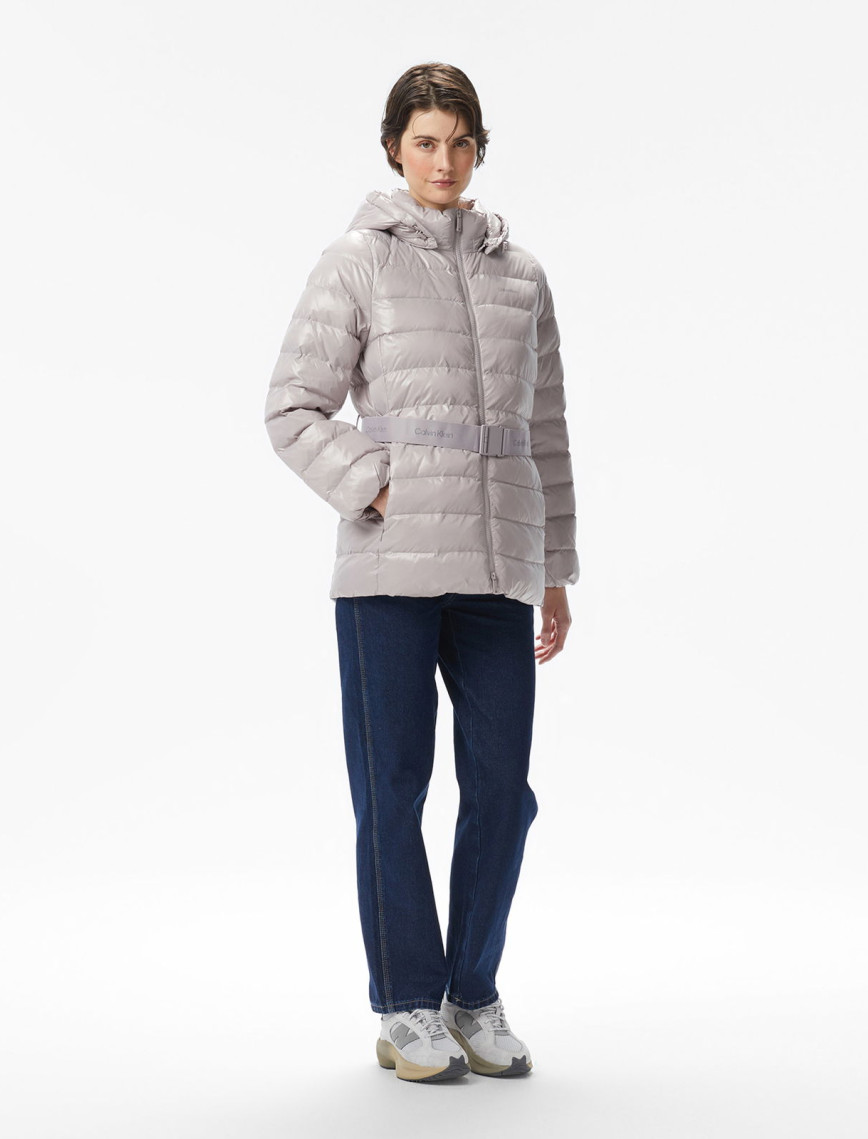 Calvin Klein Belted Lightweight Puffer Kadın Gri Mont Calvin Klein Belted Lightweight Puffer Kadın Gri Mont