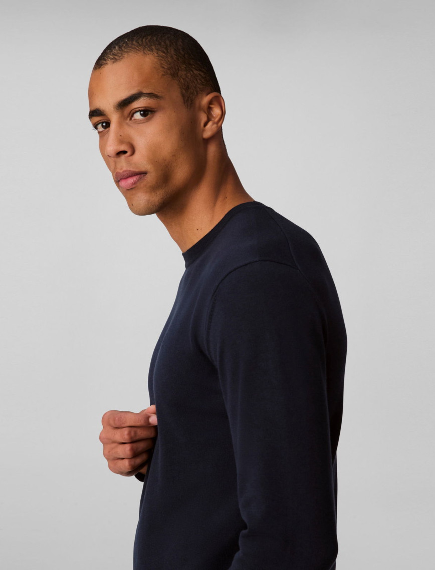 Calvin Klein Supima Cotton Crew Erkek Mavi Triko Calvin Klein Supima Cotton Crew Erkek Mavi Triko