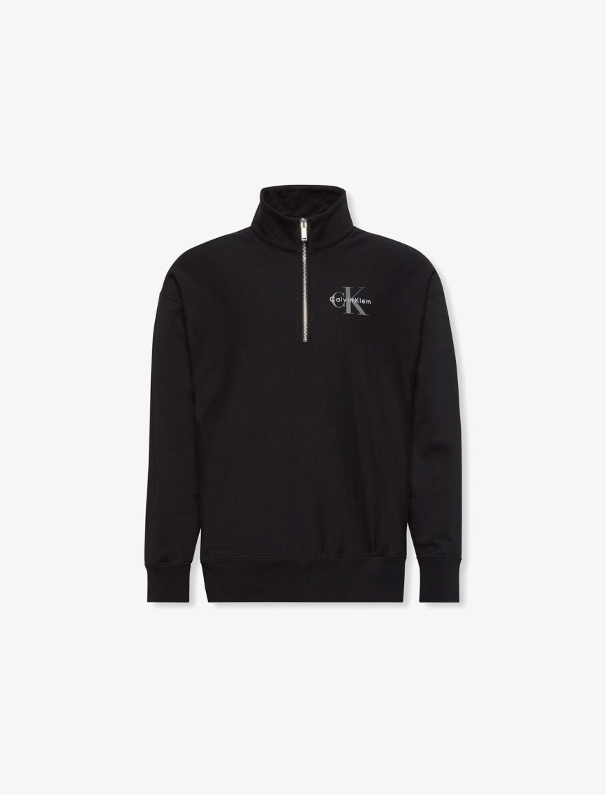 Calvin Klein Premium Terry Micro Monologo Erkek Siyah Sweatshirt Calvin Klein Premium Terry Micro Monologo Erkek Siyah Sweatshirt