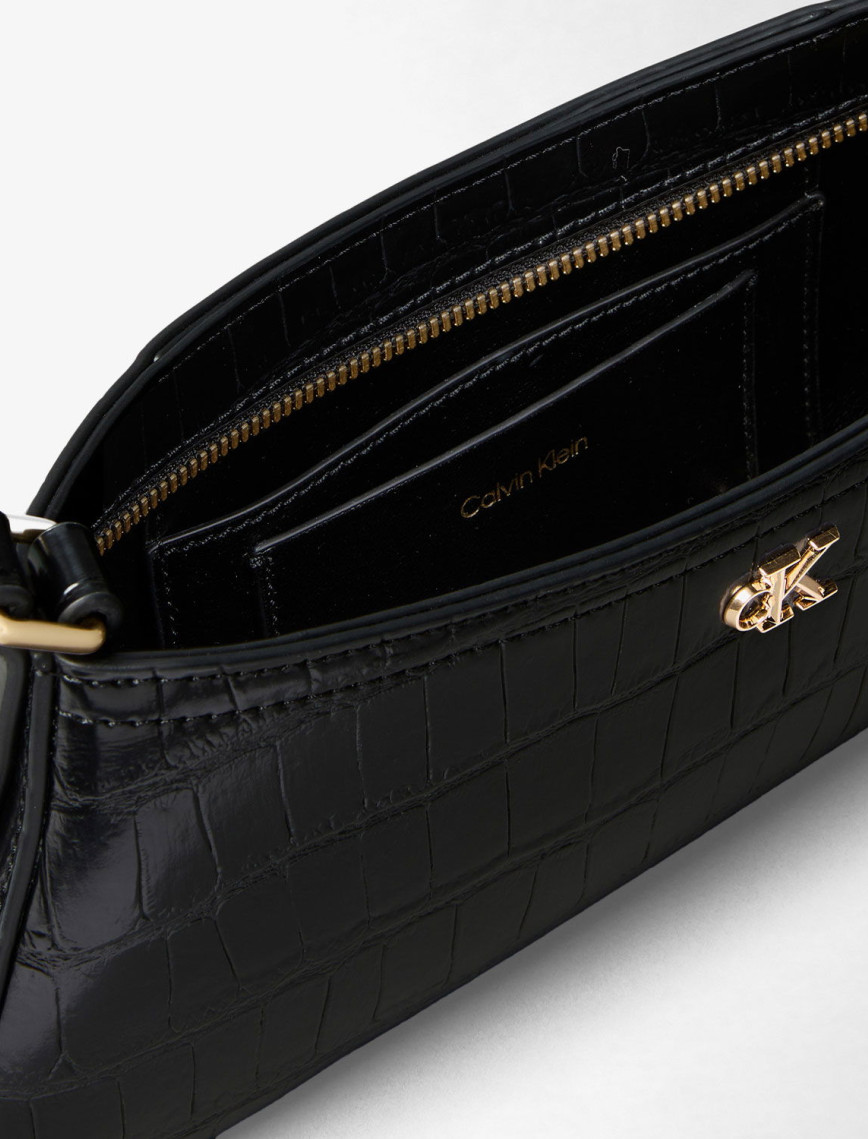Calvin Klein Croc Small Shoulder Kadın Siyah El Çantası Calvin Klein Croc Small Shoulder Kadın Siyah El Çantası