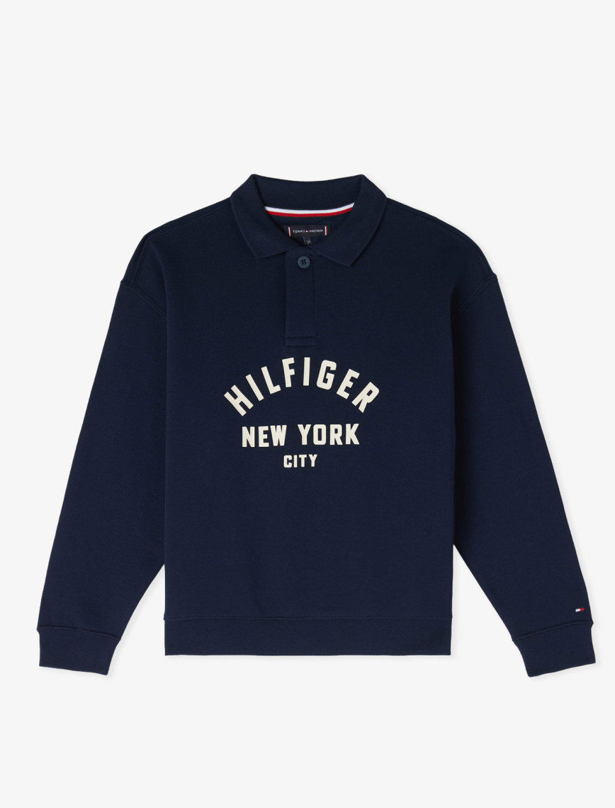 Tommy Hilfiger Graphıc Curved Artwork Çocuk Mavi Sweatshirt Tommy Hilfiger Graphıc Curved Artwork Çocuk Mavi Sweatshirt