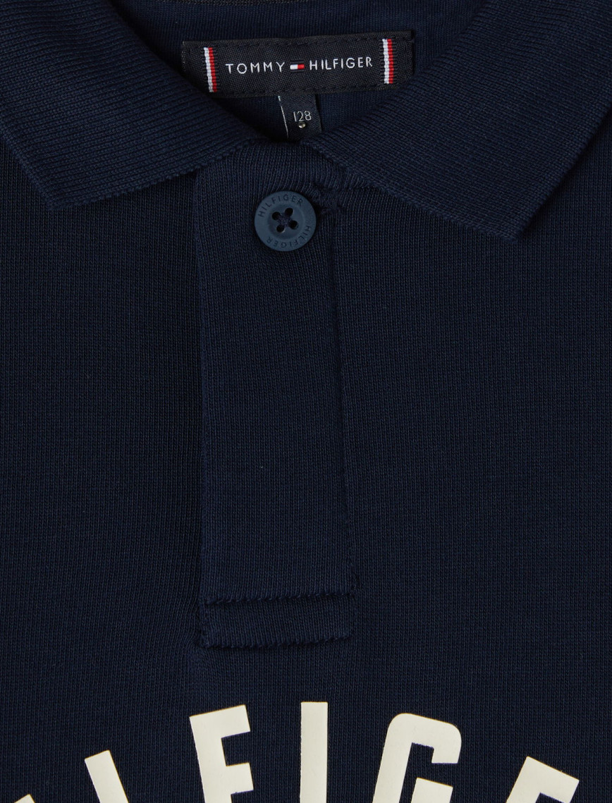 Tommy Hilfiger Graphıc Curved Artwork Çocuk Mavi Sweatshirt Tommy Hilfiger Graphıc Curved Artwork Çocuk Mavi Sweatshirt