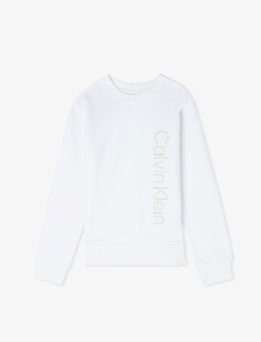 Calvin Klein Terry Side Graphic Çocuk Beyaz Sweatshirt Calvin Klein Terry Side Graphic Çocuk Beyaz Sweatshirt