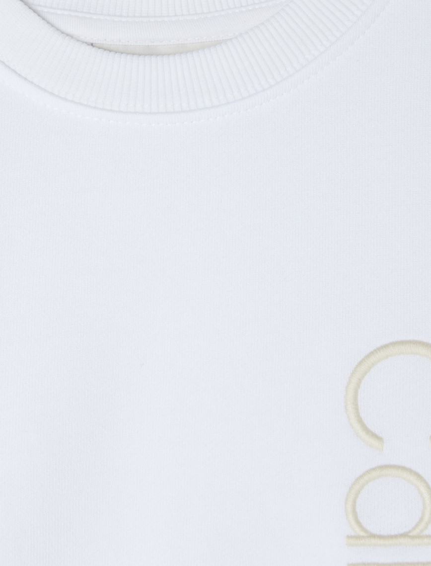 Calvin Klein Terry Side Graphic Çocuk Beyaz Sweatshirt Calvin Klein Terry Side Graphic Çocuk Beyaz Sweatshirt