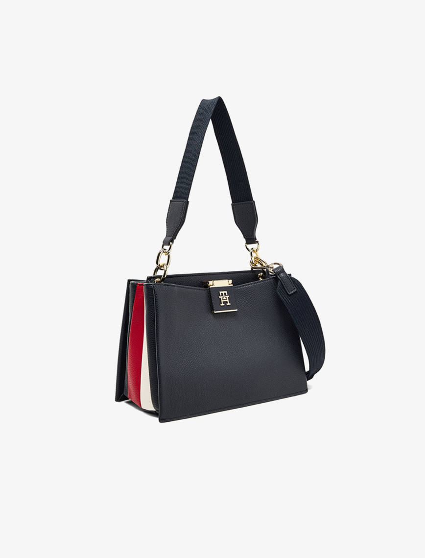 Tommy Hilfiger Her Satchel Kadın Mavi El Çantası Tommy Hilfiger Her Satchel Kadın Mavi El Çantası