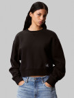 Calvin Klein Cropped Badge Logo Kadın Siyah Sweatshirt Calvin Klein Cropped Badge Logo Kadın Siyah Sweatshirt