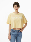 Calvin Klein Boxy Logo Graphic Kadın Sarı T-Shirt