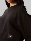 Calvin Klein Cropped Badge Logo Kadın Siyah Sweatshirt Calvin Klein Cropped Badge Logo Kadın Siyah Sweatshirt