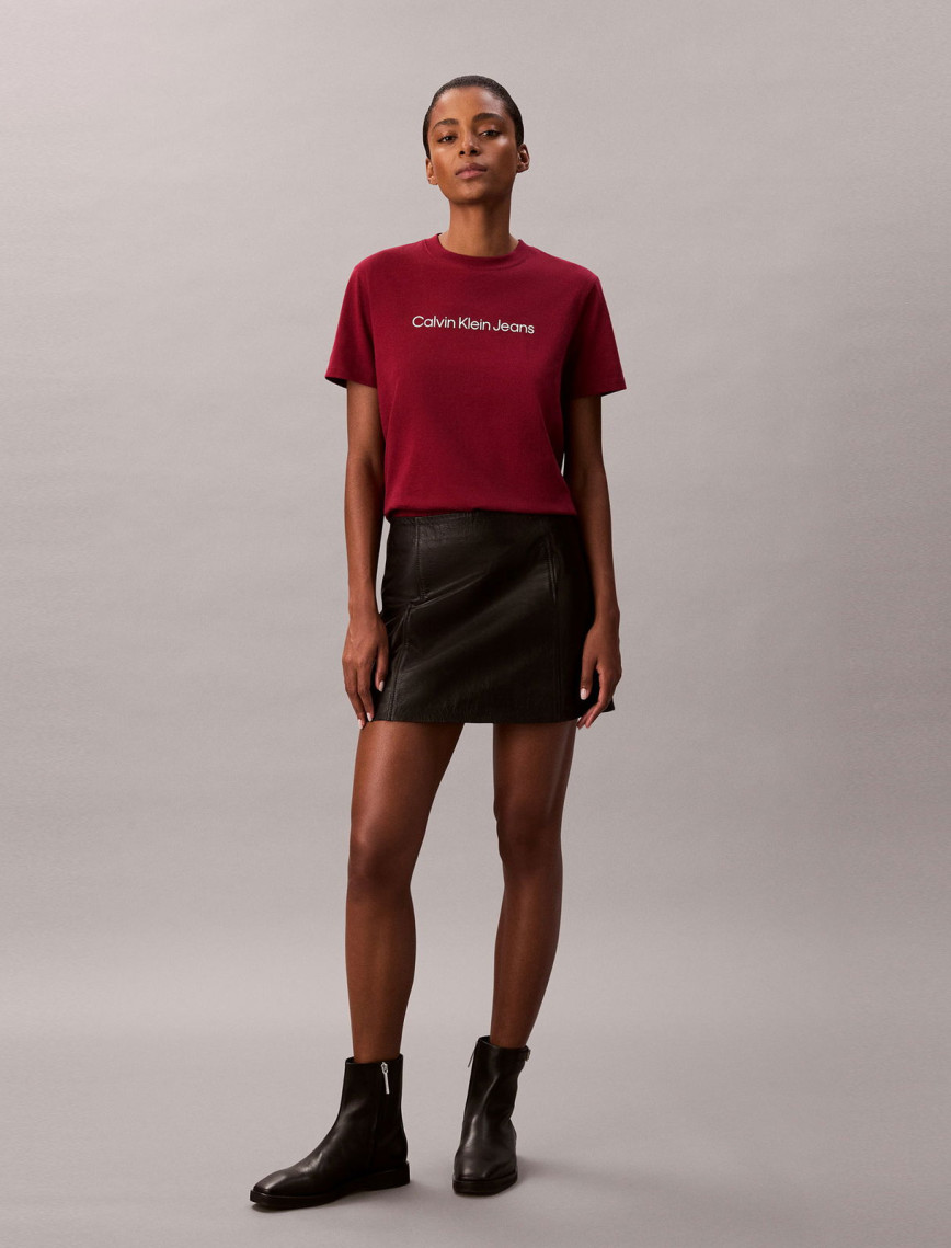 Calvin Klein Logo Classic Kadın Kırmızı T-Shirt Calvin Klein Logo Classic Kadın Kırmızı T-Shirt