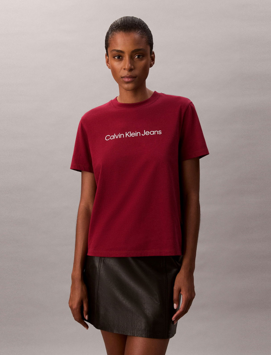 Calvin Klein Logo Classic Kadın Kırmızı T-Shirt Calvin Klein Logo Classic Kadın Kırmızı T-Shirt