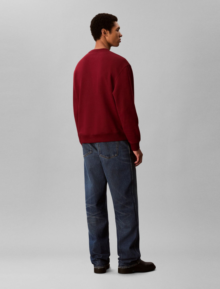 Calvin Klein Terry Monogram  Erkek Kırmızı Sweatshirt