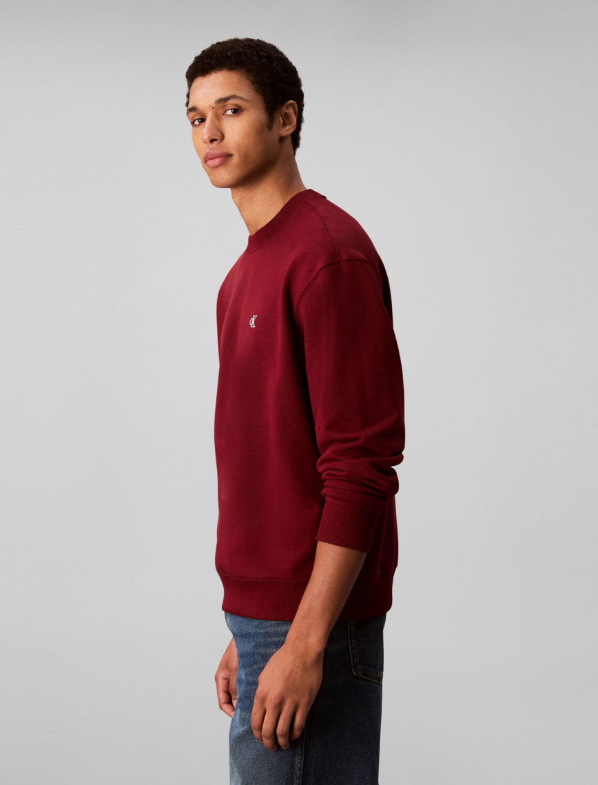 Calvin Klein Terry Monogram  Erkek Kırmızı Sweatshirt