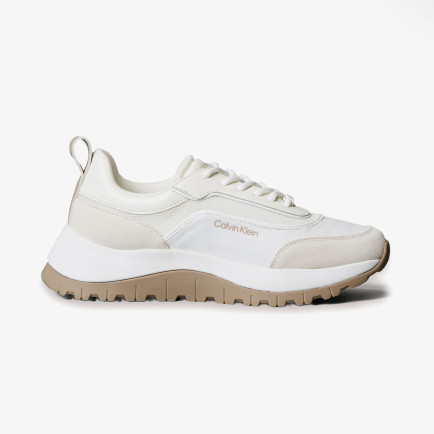 Calvin Klein Runner Lace Up Mesh Mix Kadın Beyaz Sneaker