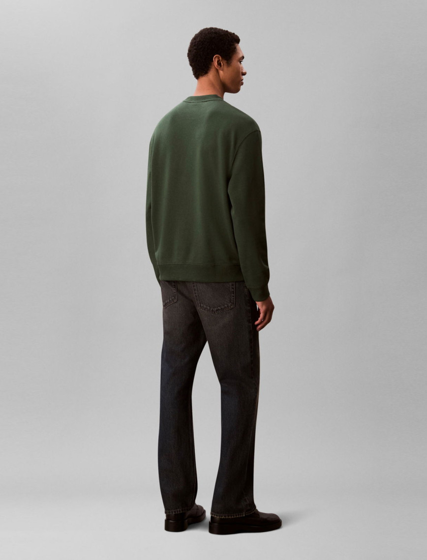 Calvin Klein Terry Monogram  Erkek Yeşil Sweatshirt