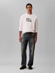 Calvin Klein Terry  Bold Graph Erkek Beyaz Sweatshirt