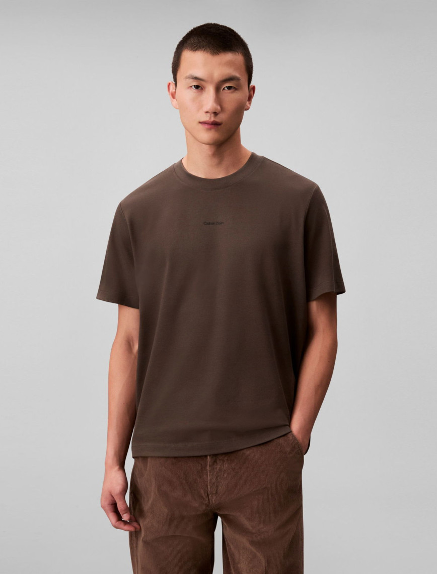 Calvin Klein Stretch Cotton Pique Nano Erkek Gri T-Shirt Calvin Klein Stretch Cotton Pique Nano Erkek Gri T-Shirt