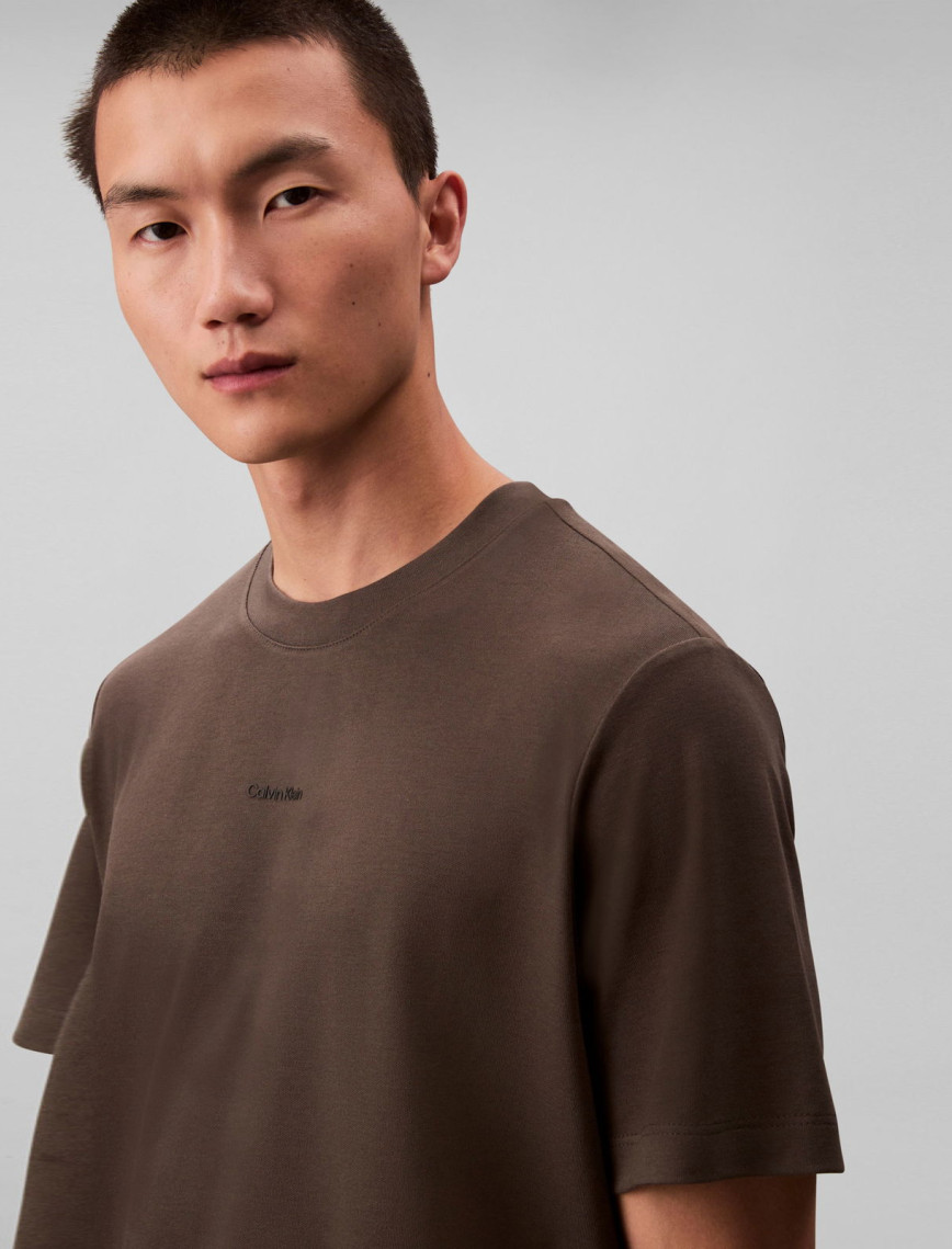 Calvin Klein Stretch Cotton Pique Nano Erkek Gri T-Shirt Calvin Klein Stretch Cotton Pique Nano Erkek Gri T-Shirt