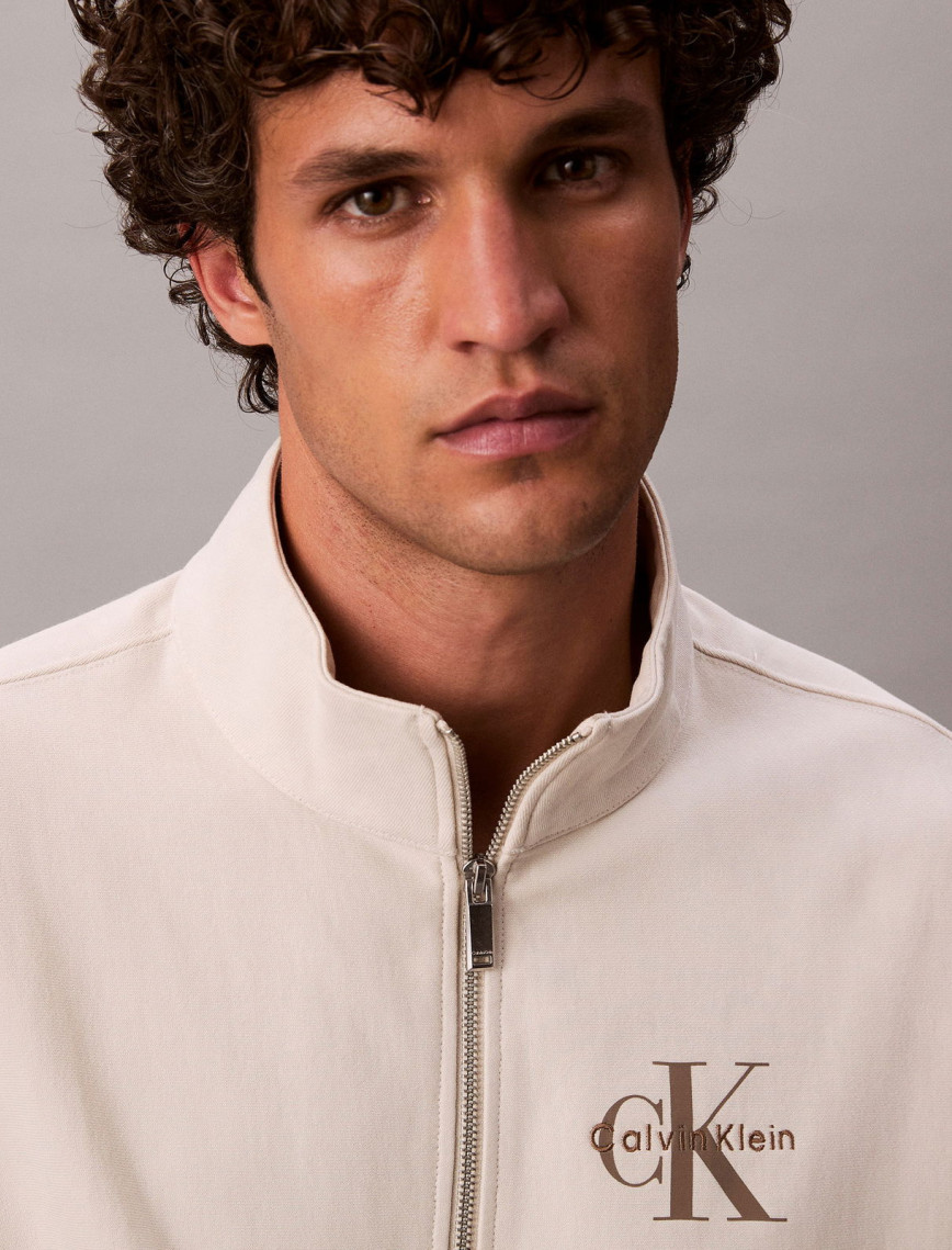 Calvin Klein Premium Terry Micro Monologo Erkek Beyaz Sweatshirt Calvin Klein Premium Terry Micro Monologo Erkek Beyaz Sweatshirt