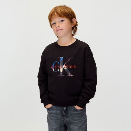 Calvin Klein Filled-In Photo Fleece Mono Çocuk Siyah Sweatshirt Calvin Klein Filled-In Photo Fleece Mono Çocuk Siyah Sweatshirt