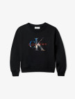 Calvin Klein Filled-In Photo Fleece Mono Çocuk Siyah Sweatshirt Calvin Klein Filled-In Photo Fleece Mono Çocuk Siyah Sweatshirt
