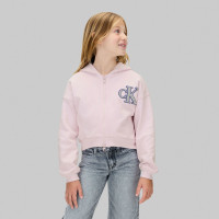 Calvin Klein Logo Terry Zip Through Çocuk Pembe Sweatshirt Calvin Klein Logo Terry Zip Through Çocuk Pembe Sweatshirt