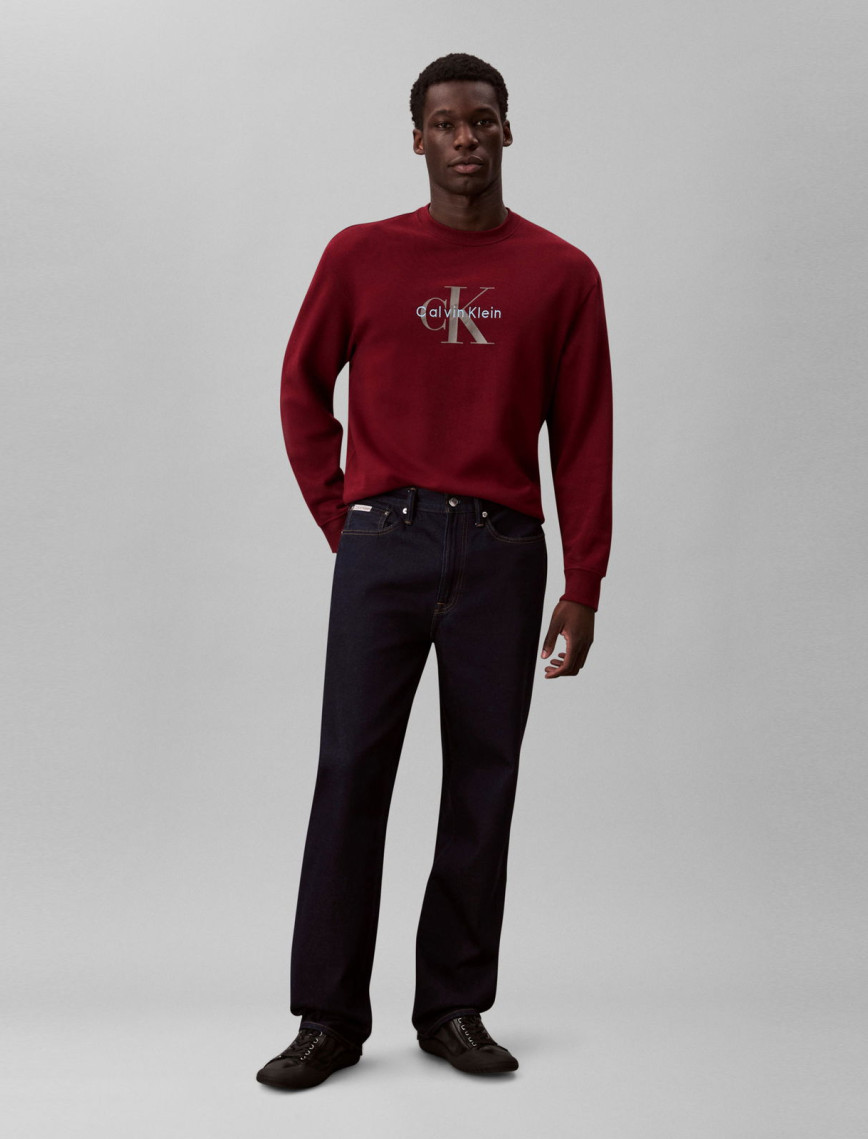 Calvin Klein Terry Monologo Erkek Kırmızı Sweatshirt Calvin Klein Terry Monologo Erkek Kırmızı Sweatshirt