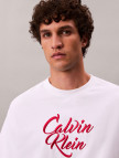 Calvin Klein Cursive Graphic Erkek Beyaz T-Shirt Calvin Klein Cursive Graphic Erkek Beyaz T-Shirt